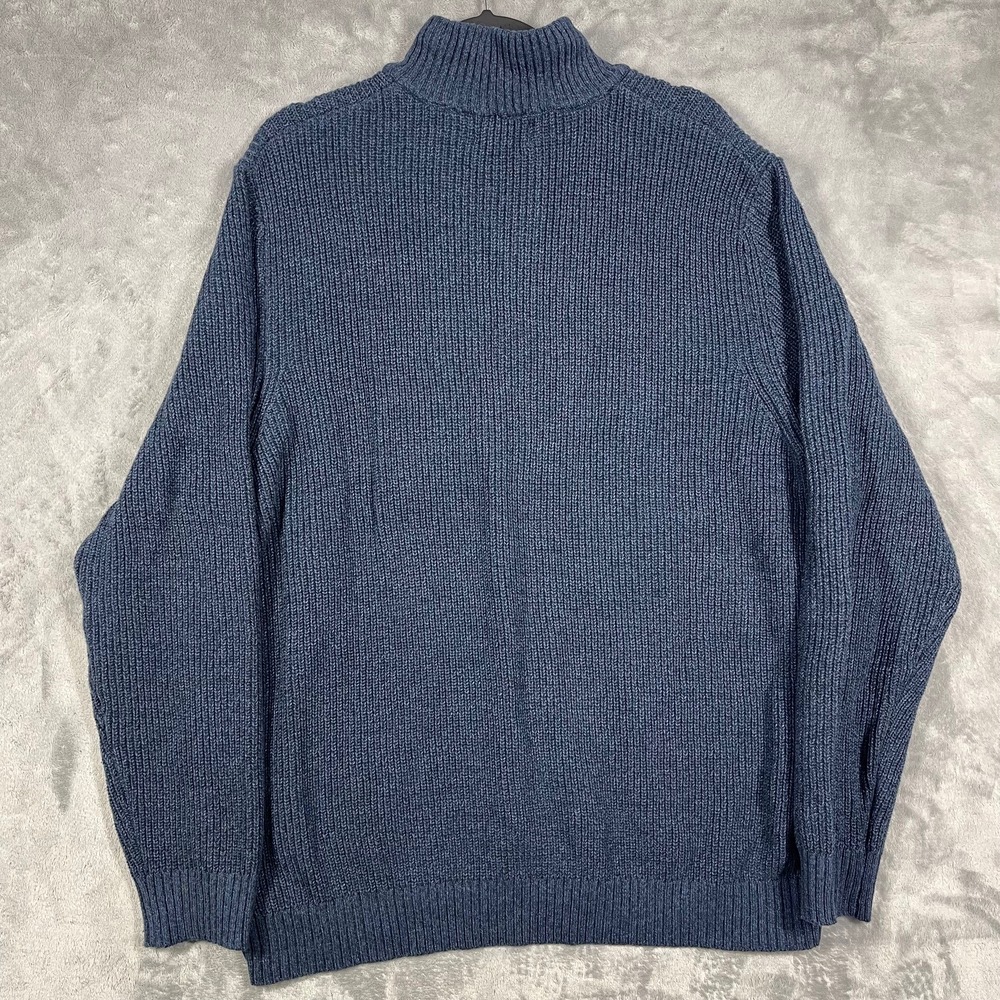 G.H. Bass & Co Mens Blue Chunky Ribbed Knit Sherpa Lined Mock Neck Sweater XXL - Picture 8 of 9